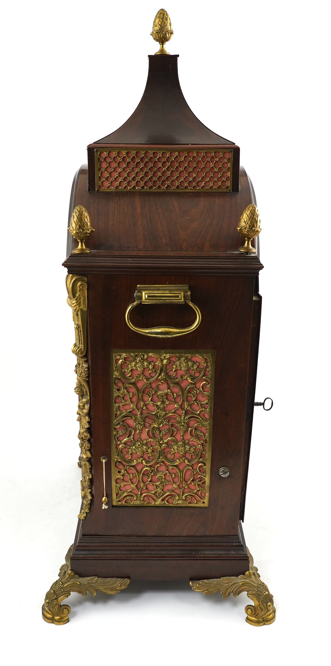 Lewin Levin of London, a patriotic George III brass mounted mahogany repeating six tune musical bracket clock